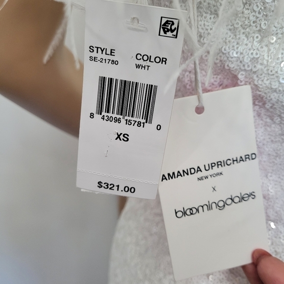 Amanda Uprichard Liz Feather Trim Strapless Dress XS - Picture 8 of 11